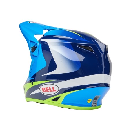 Casco BELL MX-9 Mips - Jackal Gloss Blue/Hi-Viz Yellow