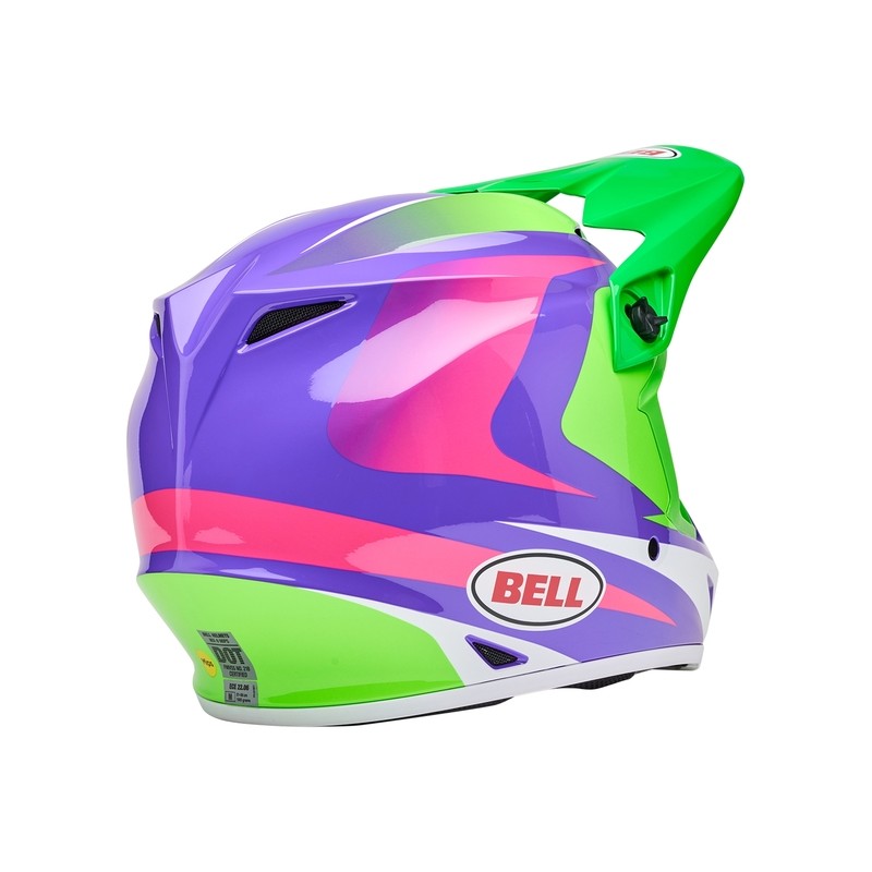 Casco BELL MX-9 Mips - Jackal Gloss Hi-Viz Green Purple