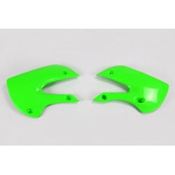 Paneles laterales radiador UFO verde Kawasaki KX65/KLX110