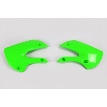 Paneles laterales radiador UFO verde Kawasaki KX65/KLX110
