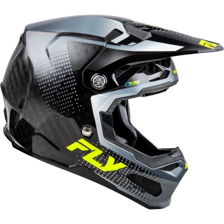 Casco FLY RACING Formula S Carbon Protocol - Carbono negro / Gris / Hi-Vis