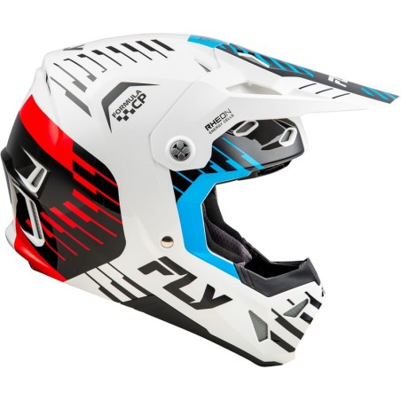 Casco FLY RACING Formula CP Slice - Blanco / Rojo / Cian