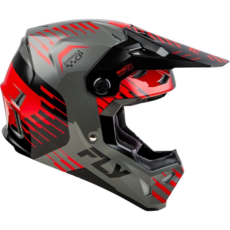 Casco FLY RACING Formula CP Slice - Gris / Rojo / Negro