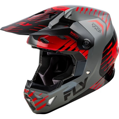 Casco FLY RACING Formula CP Slice - Gris / Rojo / Negro