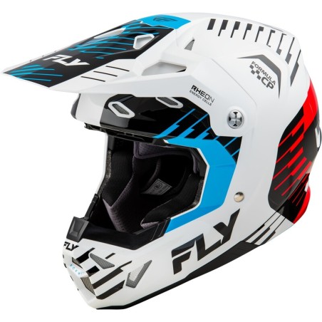 Casco FLY RACING Formula CP Slice - Blanco / Rojo / Cian