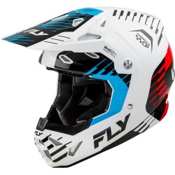 Casco FLY RACING Formula CP Slice - Blanco / Rojo / Cian