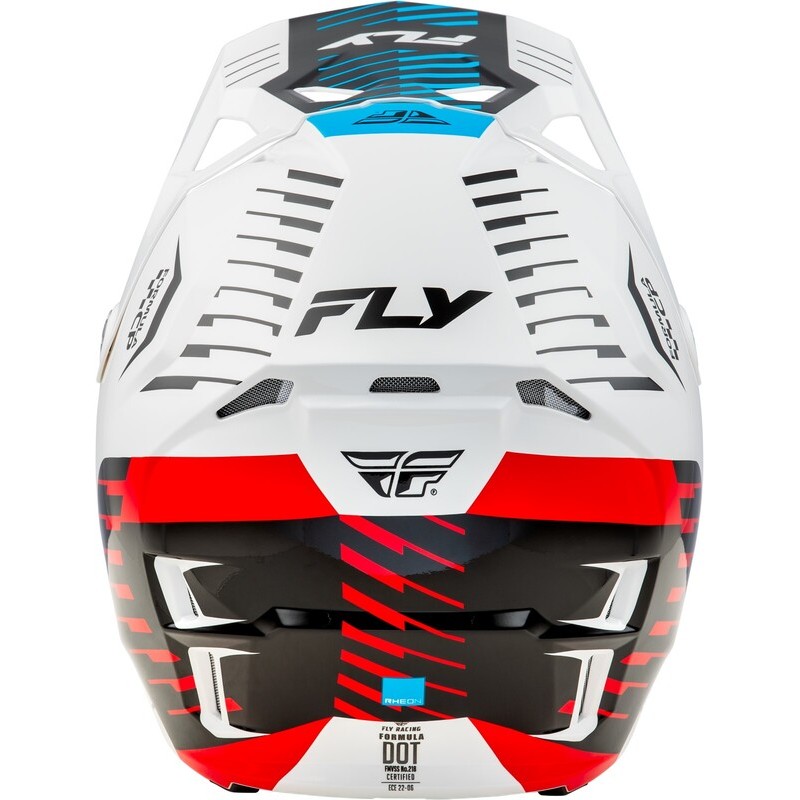 Casco FLY RACING Formula CP Slice - Blanco / Rojo / Cian