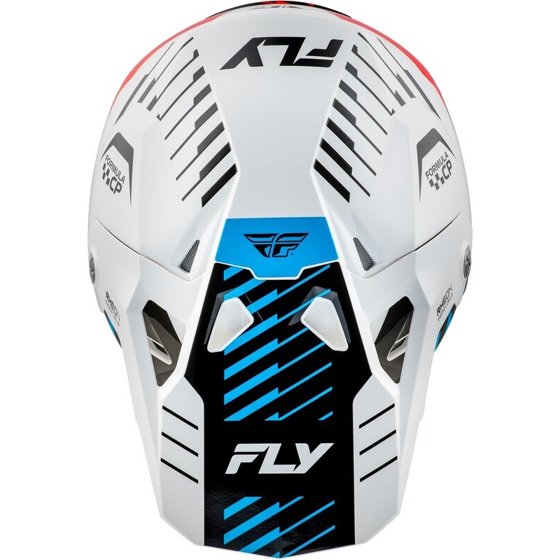 Casco FLY RACING Formula CP Slice - Blanco / Rojo / Cian