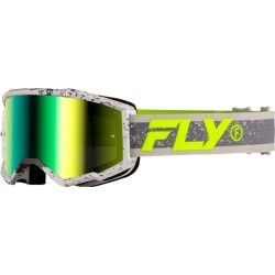 Gafas FLY RACING Zone - Gris oscuro / Hi-Vis - Lente Iridiscent Green Mirror