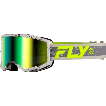 Gafas FLY RACING Zone - Gris oscuro / Hi-Vis - Lente Iridiscent Green Mirror