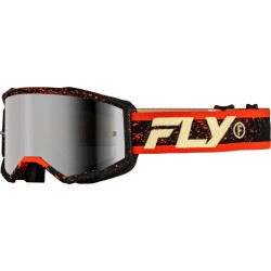 Gafas FLY RACING Zone - Negro / Rojo / Crema - Lente Silver Mirror / Ahumado