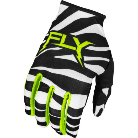 Guantes FLY RACING Lite Uncaged - Negro / Blanco / Verde Neón