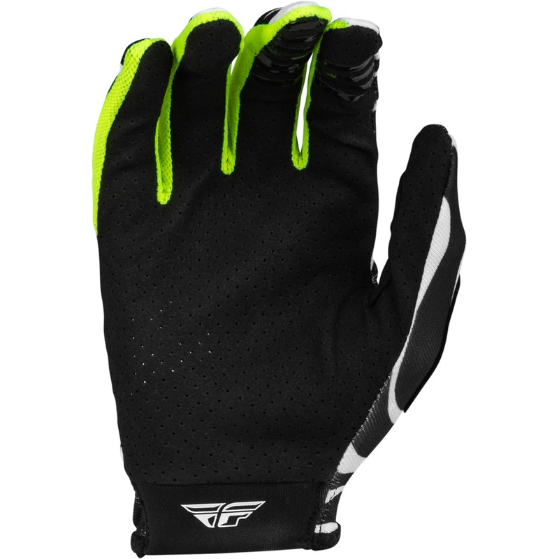 Guantes FLY RACING Lite Uncaged - Negro / Blanco / Verde Neón