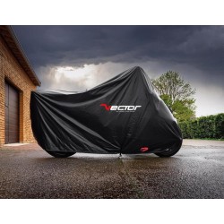 Funda cubremoto exterior VECTOR Black Cotton para Moto/Scooter - Negro - 2XL
