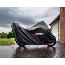 Funda cubremoto interior/exterior VECTOR H2O para Moto/Scooter con baúl y pantella grande - Negro - S