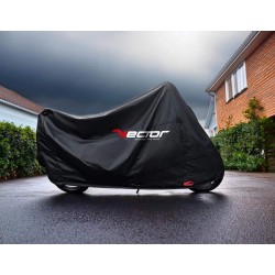 Funda cubremoto interior/exterior VECTOR H2O para Moto/Scooter con pantalla grande - Negro - M