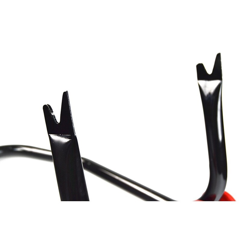 Caballete trasero moto BIHR con soportes en V para diábolos  - Negro y rojo