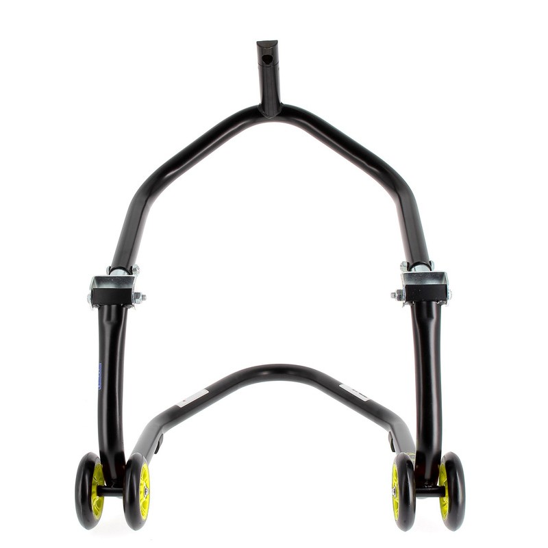 Caballete delantero al chasis BIHR Home Track color negro mate y ruedas amarillas