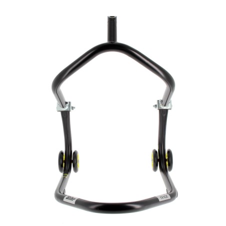 Caballete delantero al chasis BIHR Home Track color negro mate y ruedas amarillas