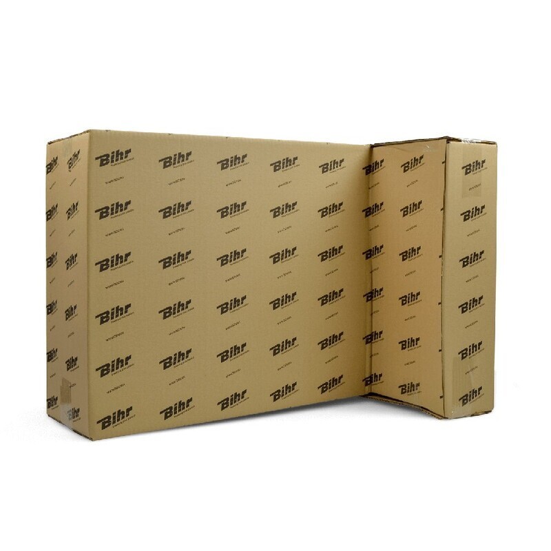 Caballete trasero BIHR Home Track soporte en "V" para diábolos, color negro mate ruedas amarillas