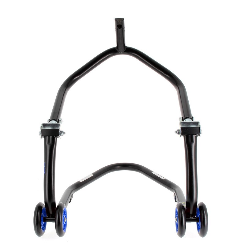 Caballete delantero al chasis BIHR Home Track color negro mate y ruedas azules