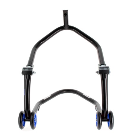 Caballete delantero al chasis BIHR Home Track color negro mate y ruedas azules