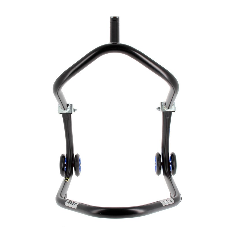 Caballete delantero al chasis BIHR Home Track color negro mate y ruedas azules