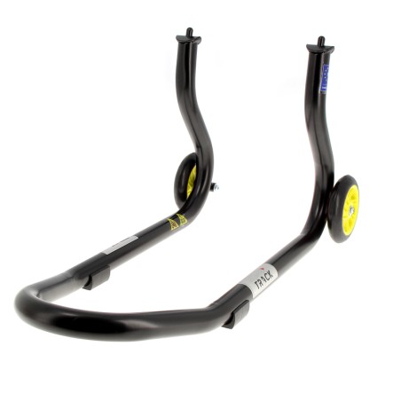 Caballete delantero BIHR Home Track color negro mate y ruedas amarillas