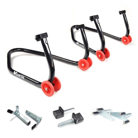 Kit completo caballetes paddock BIHR delantero y trasero + 3 soportes