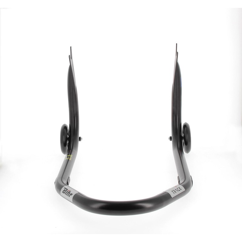 Caballete trasero BIHR Home Track soporte en "V" para diábolos, color negro mate y ruedas negras