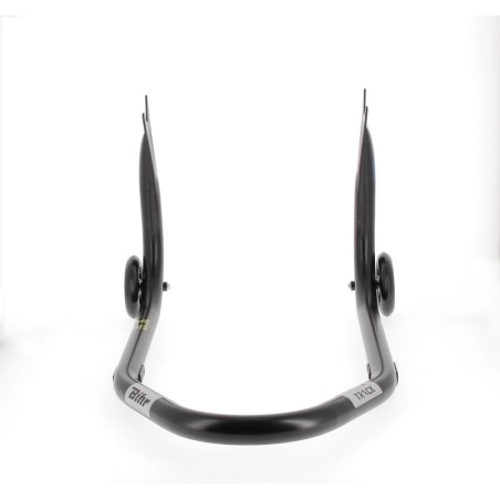 Caballete trasero BIHR Home Track soporte en "V" para diábolos, color negro mate y ruedas negras