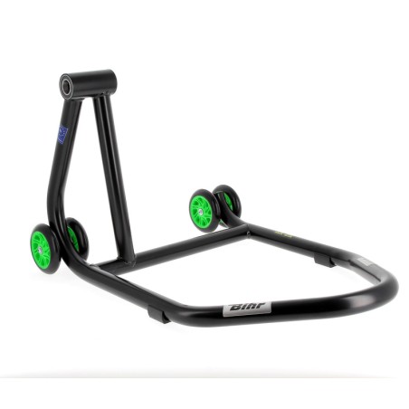 Caballete monobrazo izquierdo BIHR Home Track color negro mate y ruedas verdes