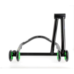 Caballete monobrazo izquierdo BIHR Home Track color negro mate y ruedas verdes 2