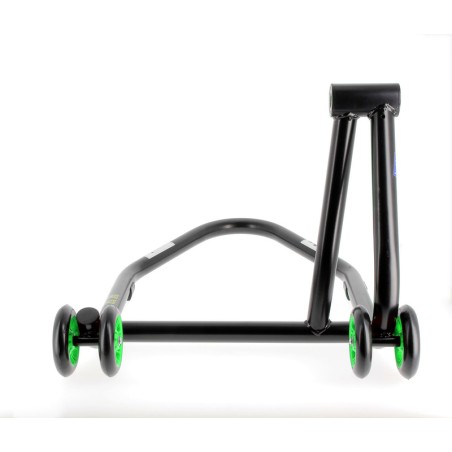 Caballete monobrazo izquierdo BIHR Home Track color negro mate y ruedas verdes