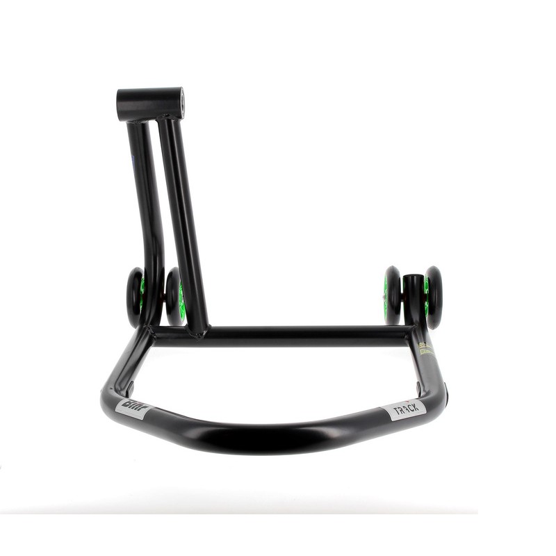 Caballete monobrazo izquierdo BIHR Home Track color negro mate y ruedas verdes