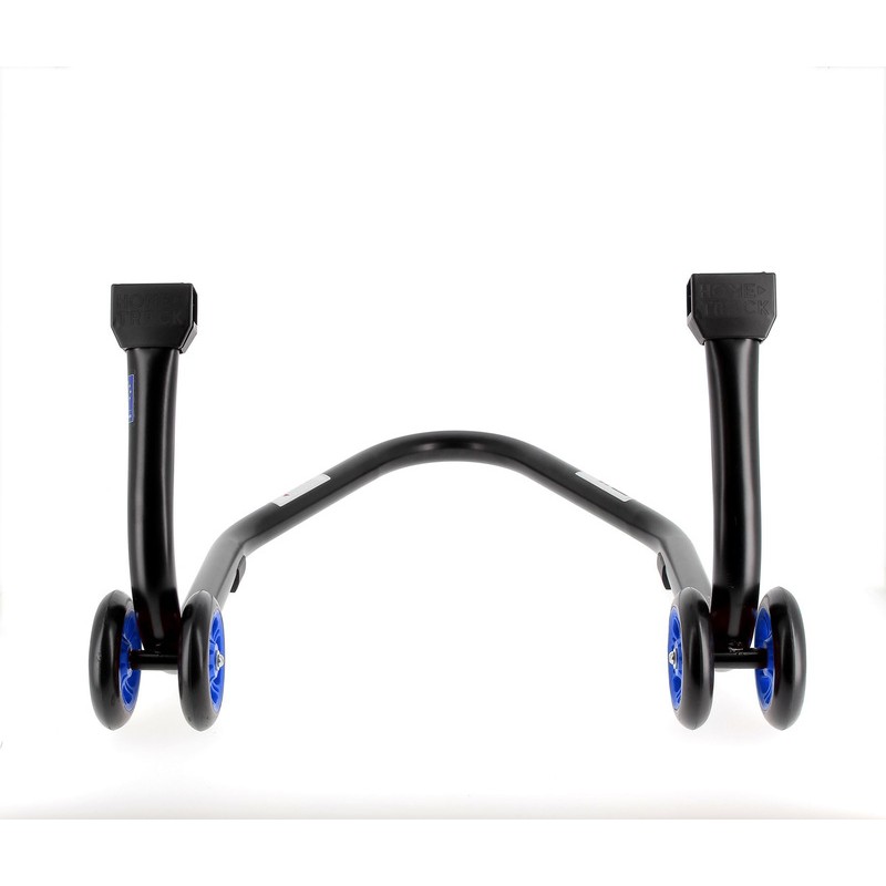 Caballete trasero BIHR Home Track soporte en "V" color negro mate y ruedas azules
