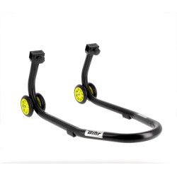 Caballete delantero BIHR Home Track color negro mate y ruedas amarillas