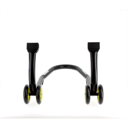 Caballete delantero BIHR Home Track color negro mate y ruedas amarillas