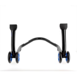 Caballete trasero BIHR Home Track soporte en "L" color negro mate y ruedas azules 2