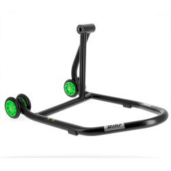 Caballete monobrazo derecho BIHR Home Track color negro mate y ruedas verdes