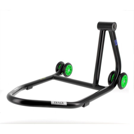 Caballete monobrazo derecho BIHR Home Track color negro mate y ruedas verdes