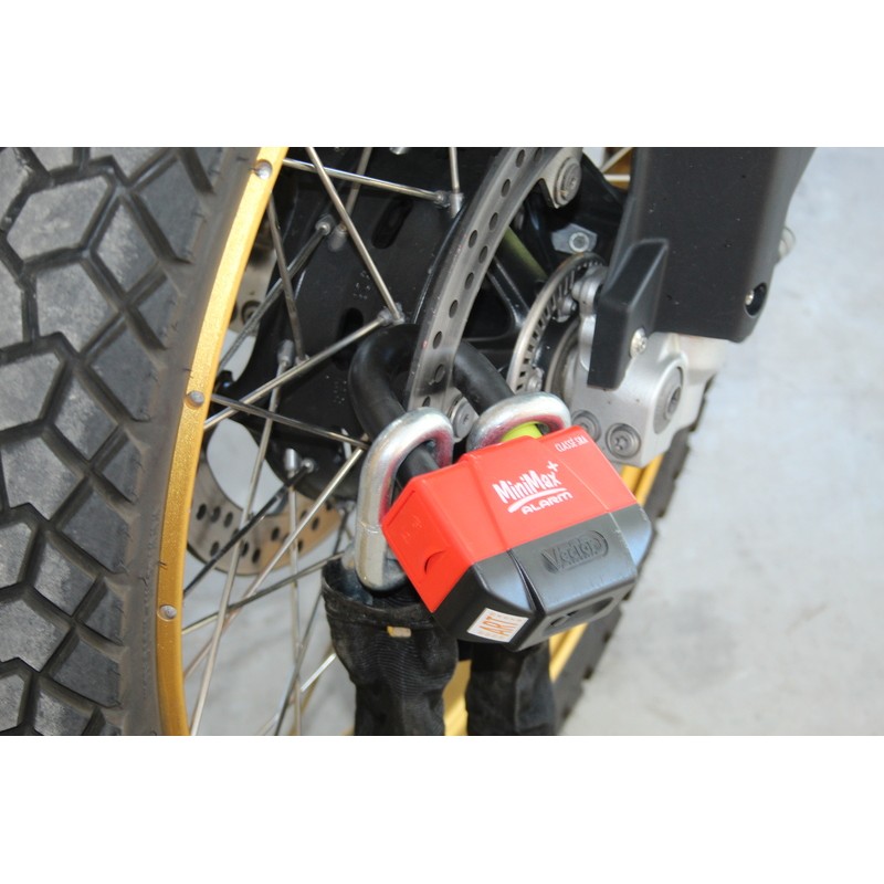 Kit antirrobo VECTOR Candado MiniMax+ Alarm  Ø16mm + Cadena  Ø13mm / 1,3m