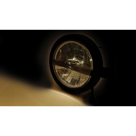 HIGHSIDER pro 5 3/4 inch LED headlight FRAME-R2 TYPE 5, black, side mount