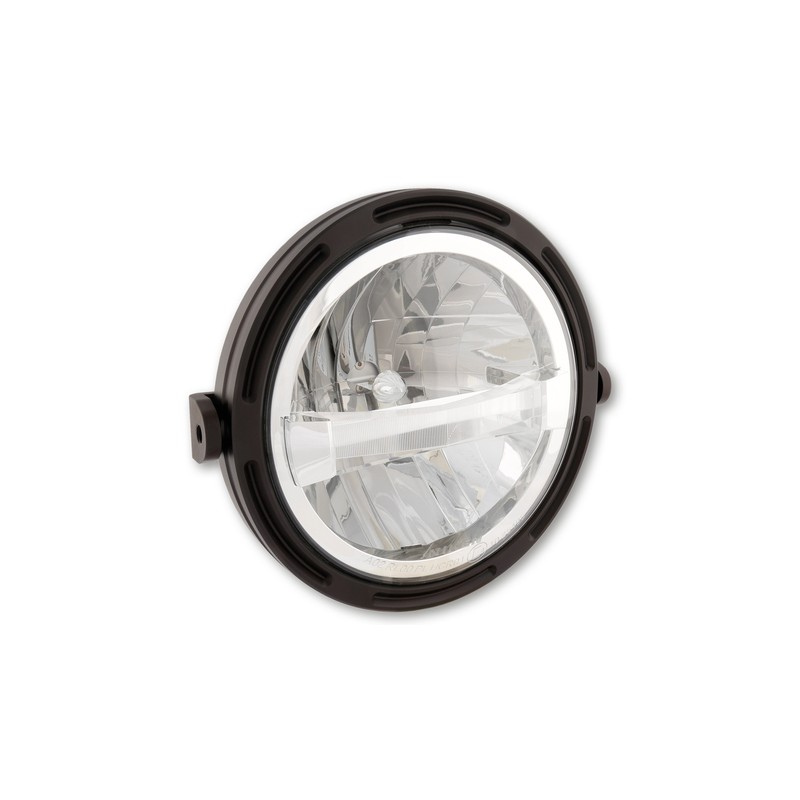 HIGHSIDER pro 7 inch LED headlight FRAME-R1 TYPE 4, black, side mount