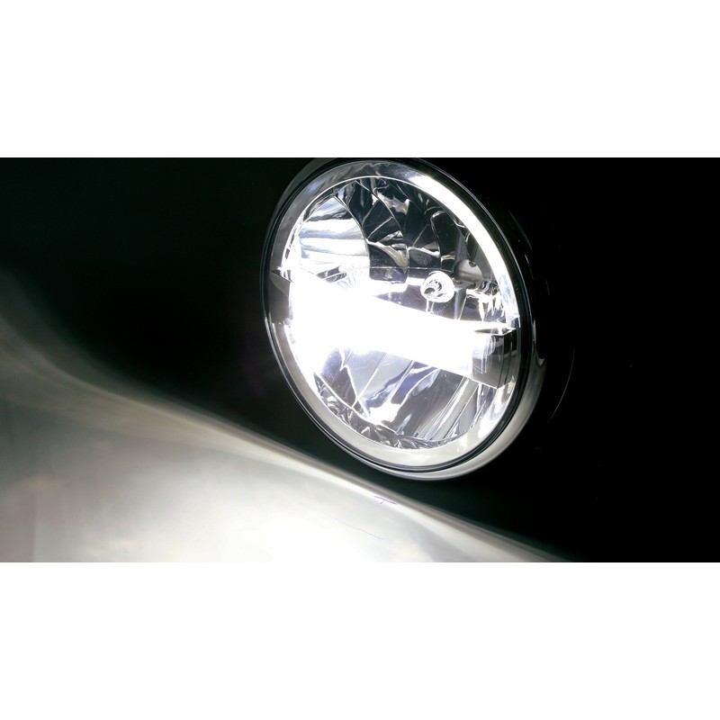 HIGHSIDER pro 7 inch LED headlight FRAME-R1 TYPE 4, black, side mount