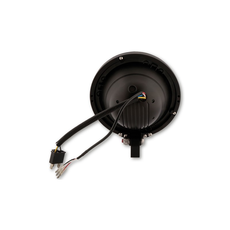 HIGHSIDER pro 7 inch LED headlight FRAME-R1 TYPE 4, black, bottom mount