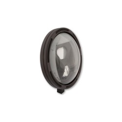 HIGHSIDER pro 7 inch LED headlight FRAME-R1 TYPE 8, black, smoked reflector, bottom mount 2