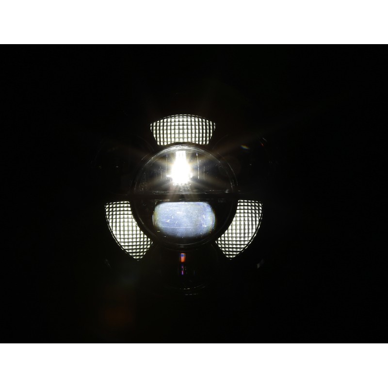 HIGHSIDER pro 7 inch LED headlight FRAME-R1 TYPE 11, black, bottom mount