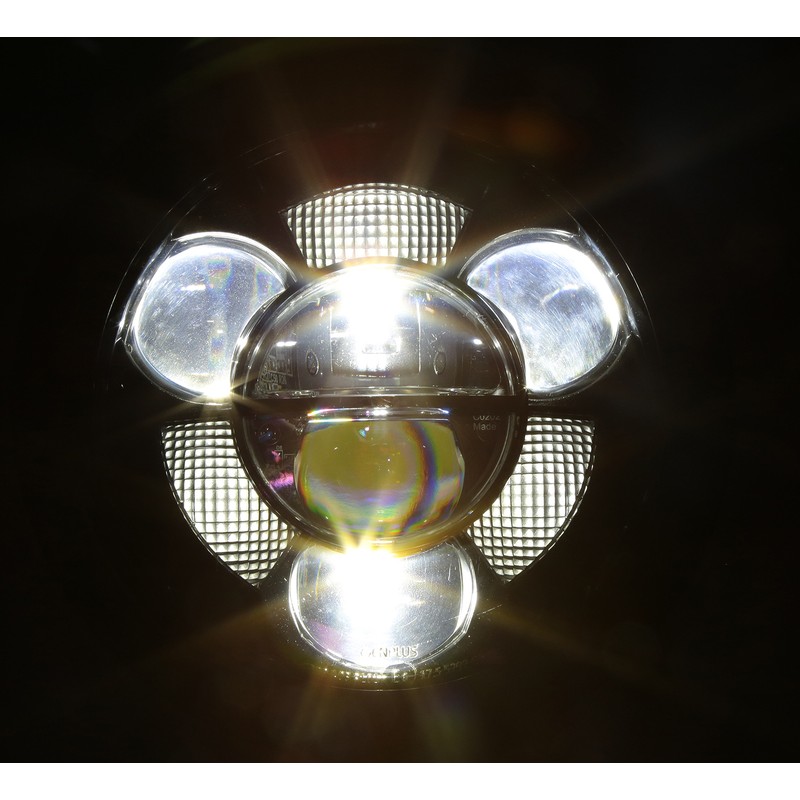 HIGHSIDER pro 7 inch LED headlight FRAME-R1 TYPE 11, black, bottom mount