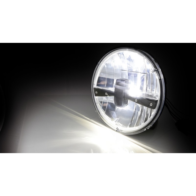 HIGHSIDER pro 7 inch LED headlight FRAME-R1 TYPE 3, black, bottom mount